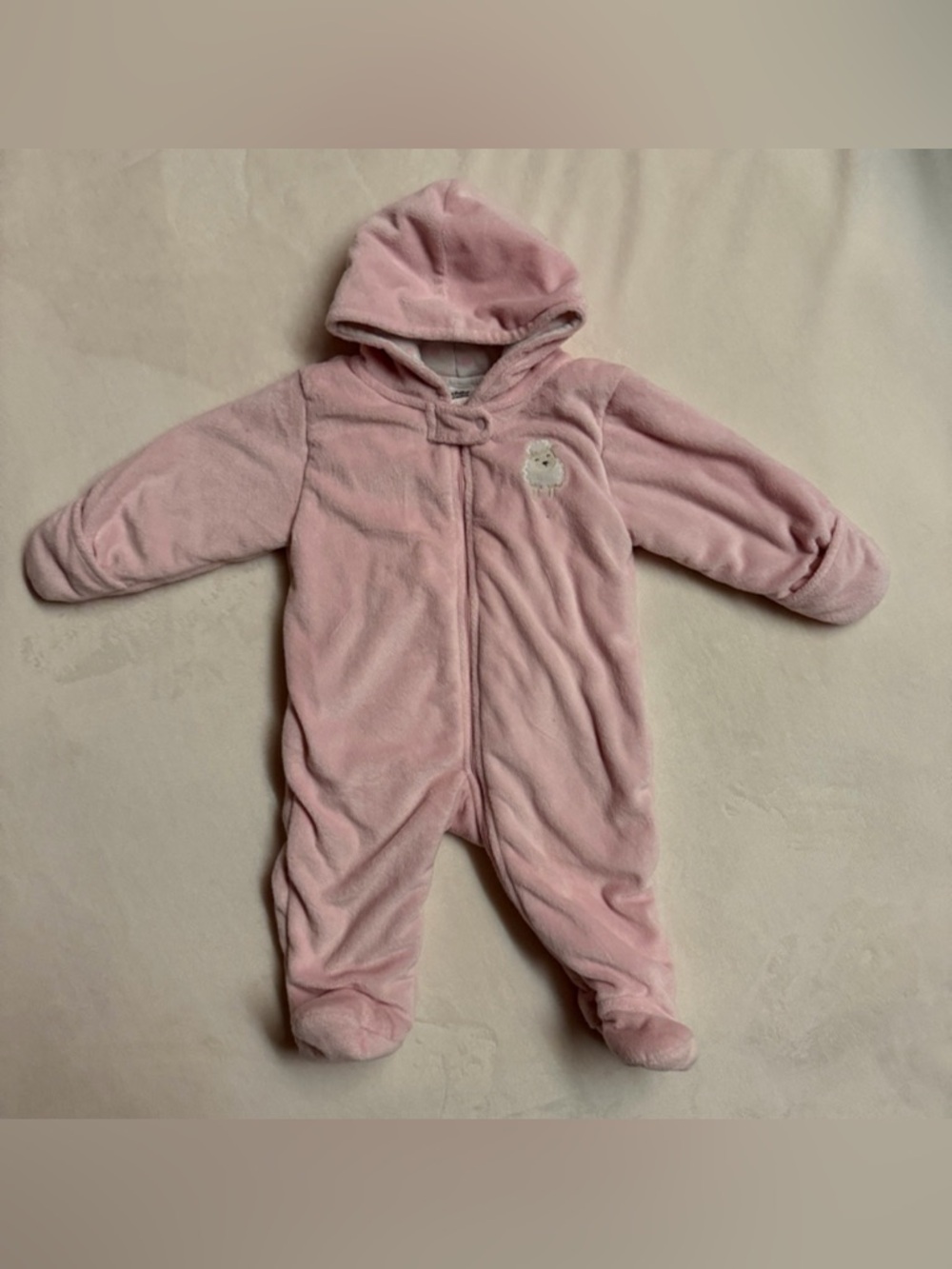 Carter's Pink Fleece Hooded Footed One-Piece